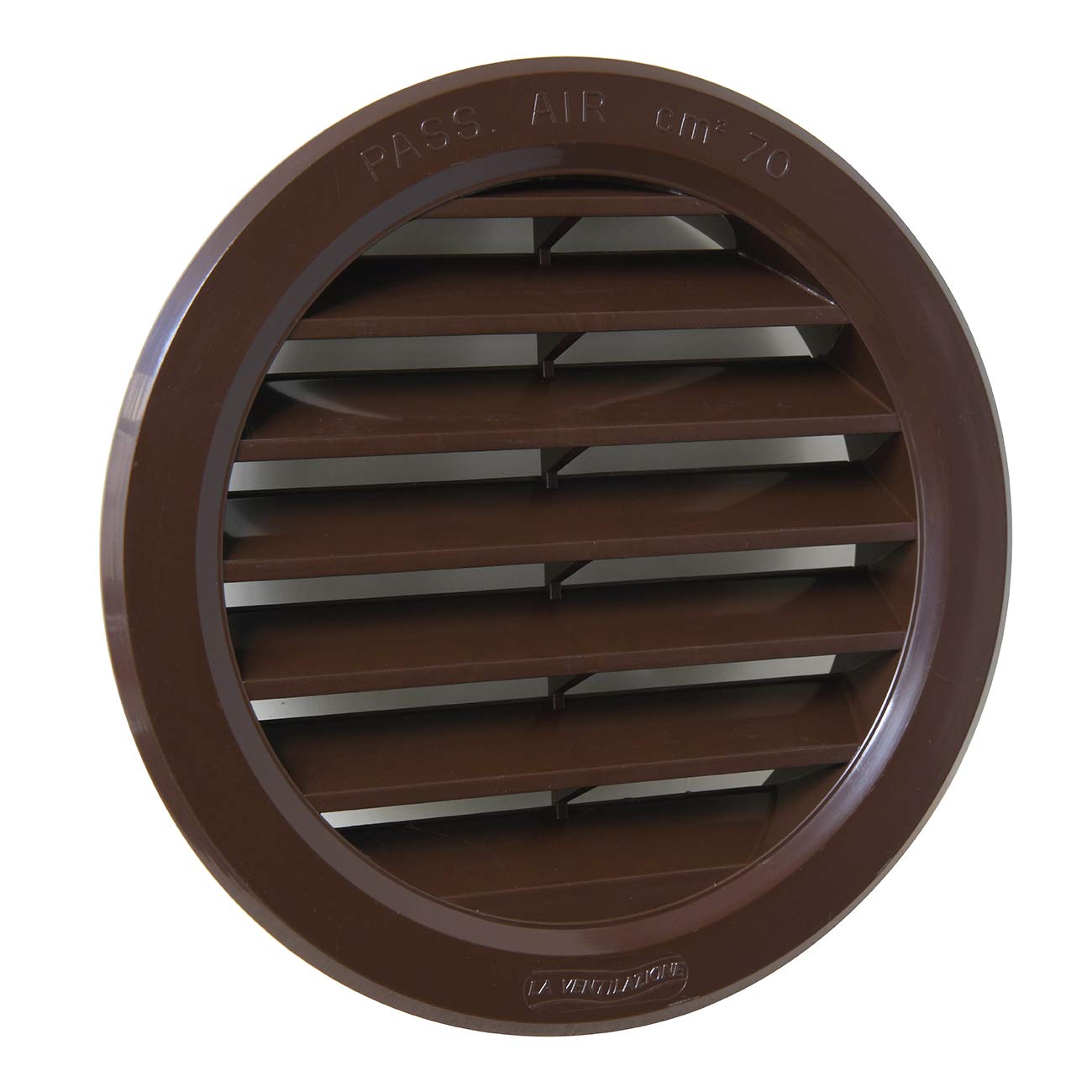 La Ventilazione T10M Round Ventilation Grille in Brown Plastic, Recessed, Diameter 120 mm