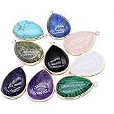 Zotoone 5pcs Natural Stone Pendant Droplet Shaped Healing Crystals Stone Charms For Jewelry Making DIY Necklaces