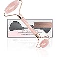 Kitsch Rose Quartz Roller for Face, Genuine Semi-Precious Gemstone Face Roller for Eyes, Neck and Body, Rose Quartz Facial Ma