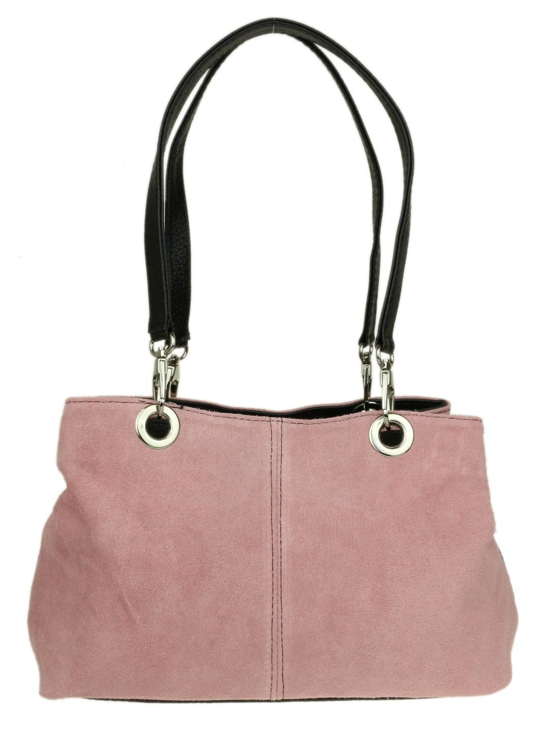 Girly HandBags Italian Suede Leather Shoulder Bag (Light Pink)(Size: W 30, H 20, D 10 cm (W 12, H 8, D 4 inches))