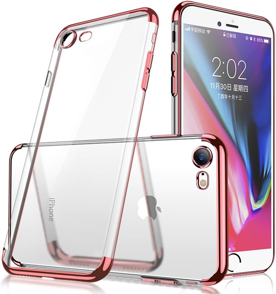 iPhone 6 Plus/6s Plus Case, ACMBO Ultra-Thin Soft Clear TPU Electroplating Shining Anti-Fingerprint Anti-Scratches Protective Bumper Cover Cases for Apple iPhone 6s Plus/6 Plus 5.5 inch,Rose Gold