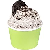 Coppetta 4 Ounce Dessert Cups, 200 Disposable Ice Cream Cups - Lids Sold Separately, Heavy-Duty, Green Paper Frozen Yogurt Bowls, For Hot And Cold Foods, Perfect For Gelato Or Mousse - Restaurantware