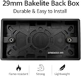 SHPELEC 13A 2 Gang Switched Socket Surface Back Box Matt Black view 4