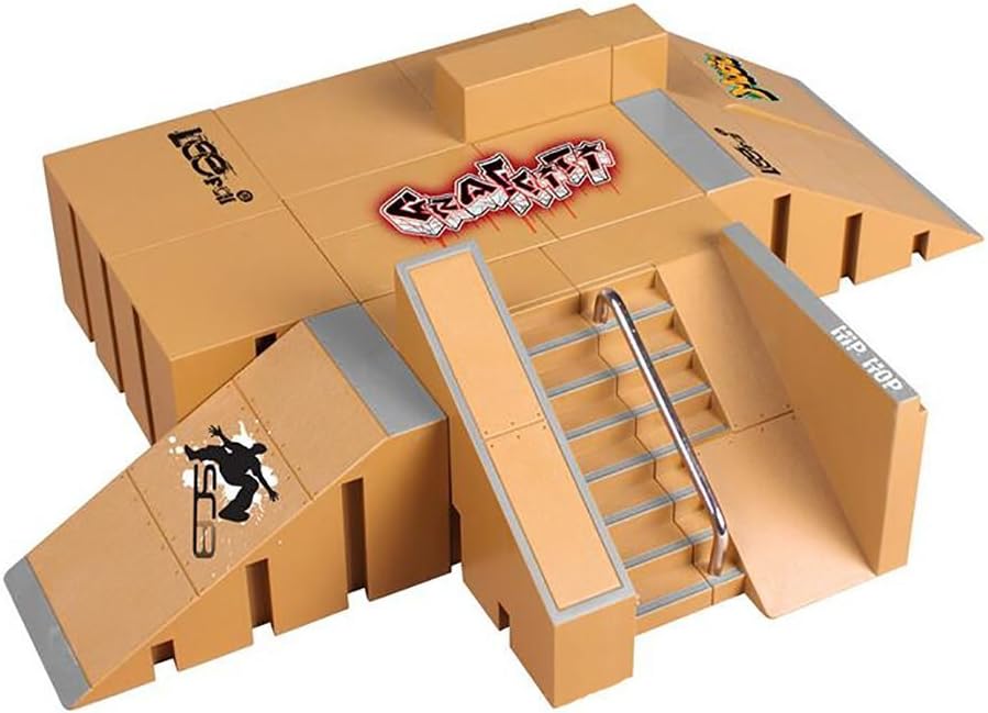 OurKosmos®8pcs Skate Park Kit Ramp Parts for Tech Deck Circuit Board Mini Finger Skateboard Fingerboards Ultimate Parks(Included the Finger Boards)