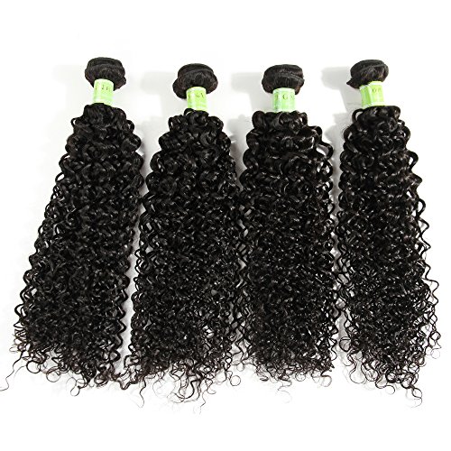 Fani Curly Hair Weave 4 Bundles Virgin Brazilian Kinky Curly hair 22 24 26 28 Unprocessed Brazilian Virgin Human Hair Extensions Can Be Dyed and Bleached Tangle Free