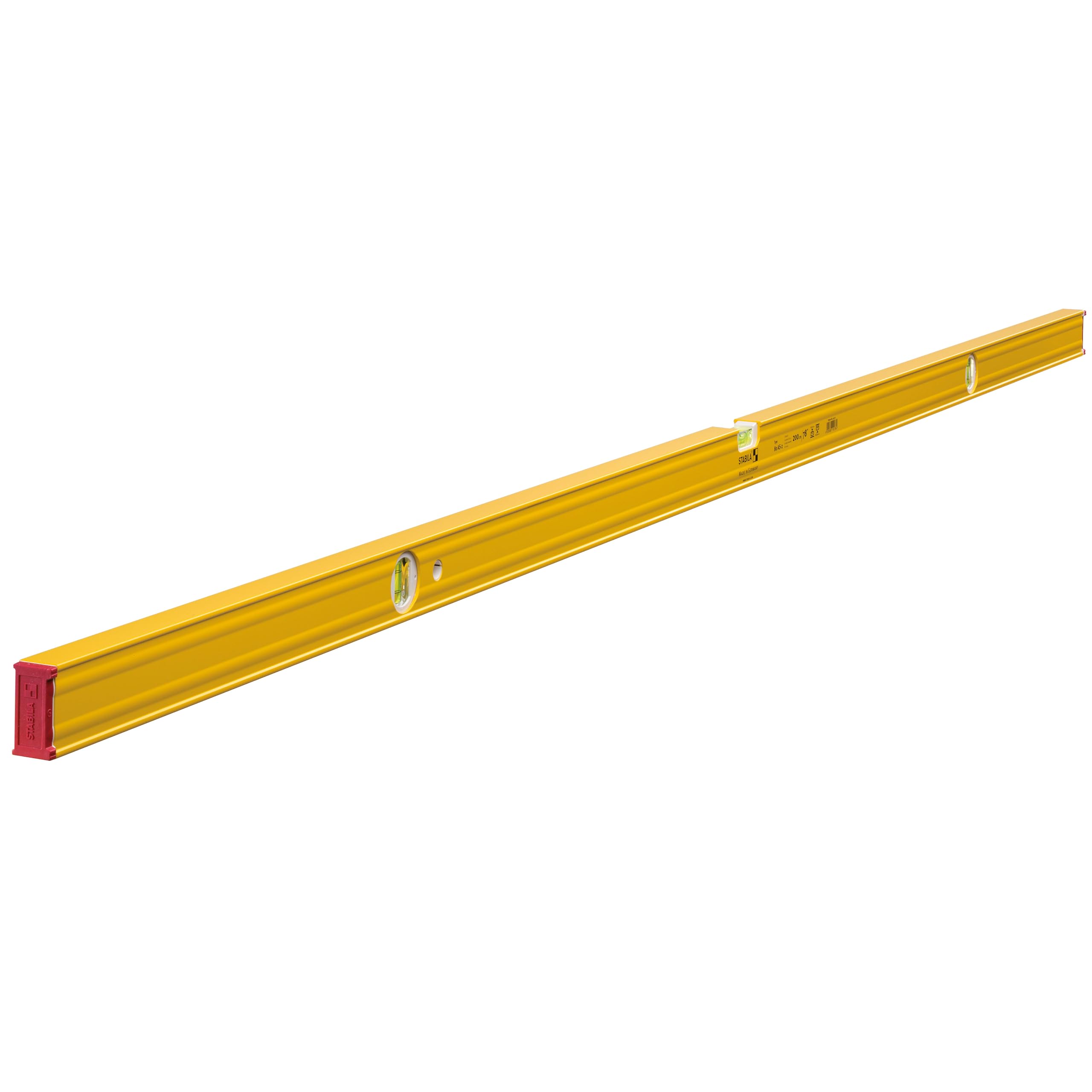 Stabila 80 AS-2 Spirit Level 3 Vial 19176 200cm,Yellow