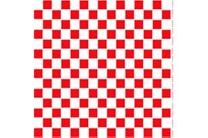 THE LOYAL PRINT Technopaper Premium Deli Paper 12"x12" - 500 Pack - Water & Grease Resistant -Biodegradable, 100% Recyclable and No Wax Coating, Tray Liner (White/Red, Checkered)