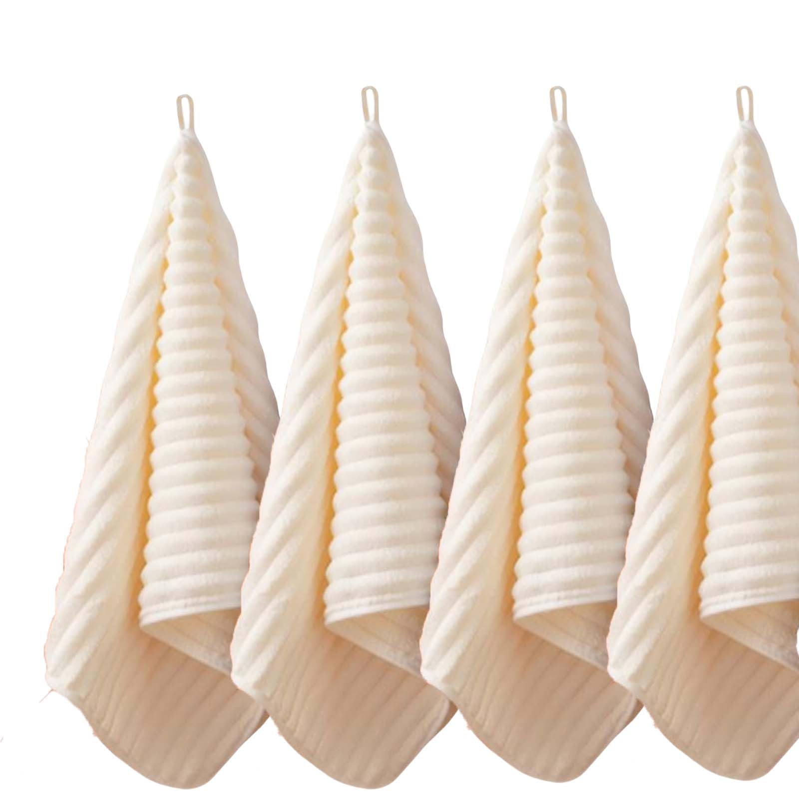 LMMINBZ 4PCS Beige Microfiber Hand Towels for Bathroom Christmas Decorations Quick Dry Small Towel Set Bathroom Kitchen 14 x29.6inch