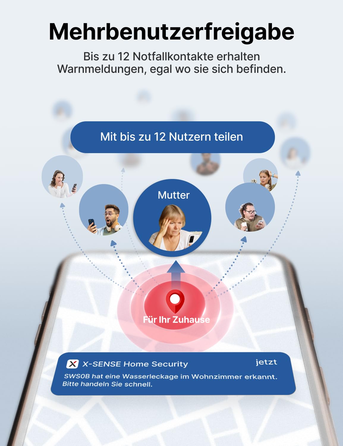 X-Sense 2-in-1 WLAN-Wassermelder mit Frostwarnung, Tieftemperatur-Melder, Smarter Sensor mit App-Benachrichtigungen, für Küche, Bad und Keller, kompatibel mit der X-SENSE Home Security App, SWS0B 7