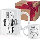 HIWERAN Best Neighbor Ever Farewell Coffee Mug - 11Oz Mug Gift for Birthday and Christmas