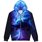 GLUDEAR Unisex Realistic 3D Digital Print Full Zip Hoodie Jackets Hooded Sweatshirt