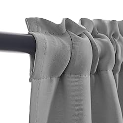 Vangao Grey Valances for Windows 18 Inch Solid