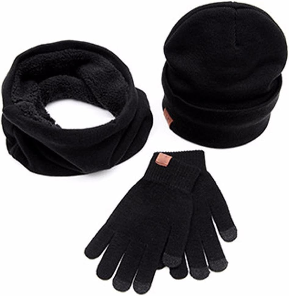 ChainSee Winter Unisex Man Woman Soft Knit Hat Beanie Scarf Screen Glove 3pc Set