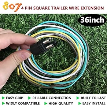 Amazon.com: 807 4 pin Flat/Square Trailer Connector,4 Way ... wesbar 6 pin wiring harness 