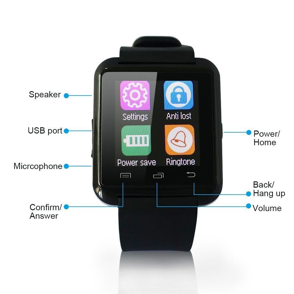 AB Emblems BAB® U80 Bluetooth Smartwatch Reloj para el ...