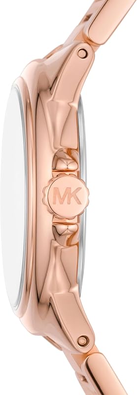 Reloj Camille para mujer, movimiento cronógrafo de cuarzo de 33 mm con correa de acero inoxidable, Tono oro rosa y blanco