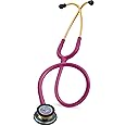 3M Littmann Classic III Monitoring Stethoscope, 5806, More Than 2X as Loud, Weighs Less, Stainless Steel Rainbow-Finish Chestpiece, 27" Raspberry Tube, Brass Stem and Headset