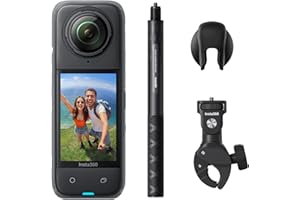 Insta360 X4 Motorcycle Bundle- 8K Waterproof 360 Action Camera, 4K Wide-Angle Video, Invisible Selfie Stick, Removable Lens Guards, 135 Min Battery Life, AI Editing, Stabilization, No Micro SD Card
