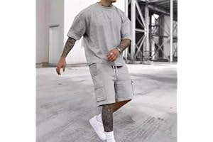 Men's Casual Shorts 2-Piece Set Summer Workwear Shorts Outfit Sporty Men's Clothing