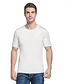 Viamulion Mens Silk Knitted T Shirt 100% Pure Mulberry Silk Sleep T Shirt Soft Cool Performance Crew Neck Casual Undershirt