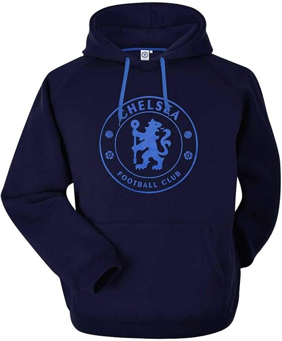 Chelsea FC Unisex Adult Crest Hoodie (XXL) (Navy) at Amazon Men’s
