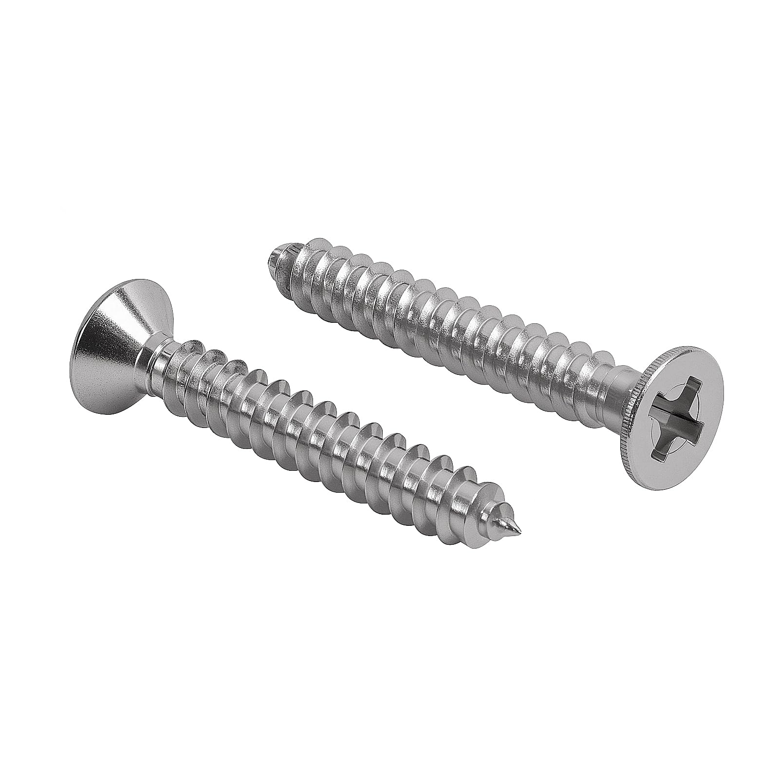 Photo 1 of #4 x 3/4 [100 Pack] Flat Head Phillips Drive Self Tapping Screws, Sheet Metal Screws, 304 Stainless Steel (18-8), Corrosion Resistant Screws for Wood, Sheet Metal and More