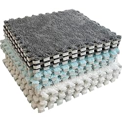 12Pcs Interlocking Carpet Tiles,12"x 12" Plush