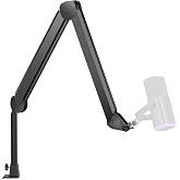 InnoGear Mic Arm Microphone Boom Arm Cable Management for Blue Yeti FIFINE | Desk Mount, Built-in Cable Channel, Extendable, Work with Shure, 3.5 lb Weight Capacity, Heavy-Duty, Easy-to-attach Clamp