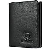 LEBULLBRO Genuine Leather Bifold Wallet RFID Blocking Wallet Large Capacity Purse Credit Card Holder for Men with 15 Card Slots (Black)