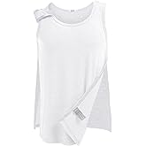 Deyeek Unisex Shoulder Snap-Access Tank Tops Post Surgery Shirts Tear Away Chemo Shirt Clothes After Rotator Cuff Surgery