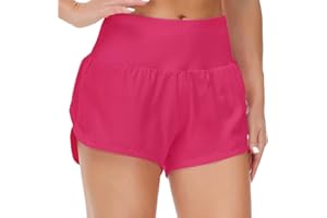 Dragon Fit Women's Quick-Dry Running Shorts Athletic Sweat Workout Shorts with Mesh Liner Zipper Pockets