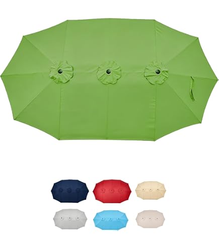 12 rib patio umbrella replacement canopy AONETOZ 13ft Double Sided Canopy,12 Ribs Umbrella Replacement Top Cover,Frame NOT Included,Beige : Patio, Lawn & Garden 1x Umbrella Replacement CoverNotice Length/Power:10'6