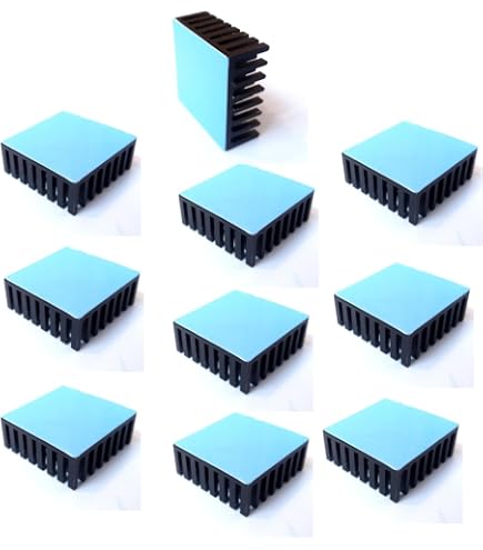 Antrader 12 Dissipatori Calore Alluminio 25x25x10mm Per LED E Chip PC - 3