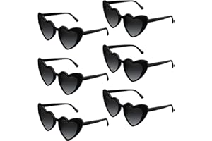 BOUBONI 6/12/24/48 Pack Heart Sunglasses Vintage Heart Shaped Glasses Bulk Bachelorette Sunglasses for Women Wedding Party
