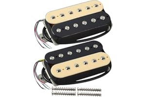 FLEOR Alnico 2 Humbucker Pickup HBA2 Electric Guitar Humbucker Neck and Bridge Pickup Set-Zebra