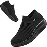 Roltte Walking Shoes for Women Slip On Nurse Slip Resistant Work Sock Sneakers Food Service Platform Comfortable Weight Light