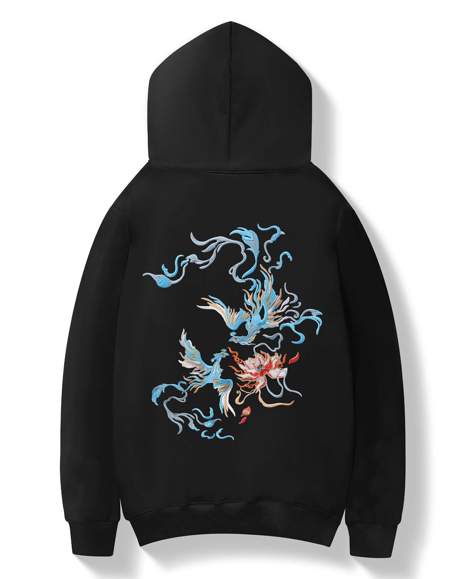 Photo 1 of Niepce Inc Novelty Phoenix Embroidered Graphic Hoodies for Men (X-Large, Black-phoenix)