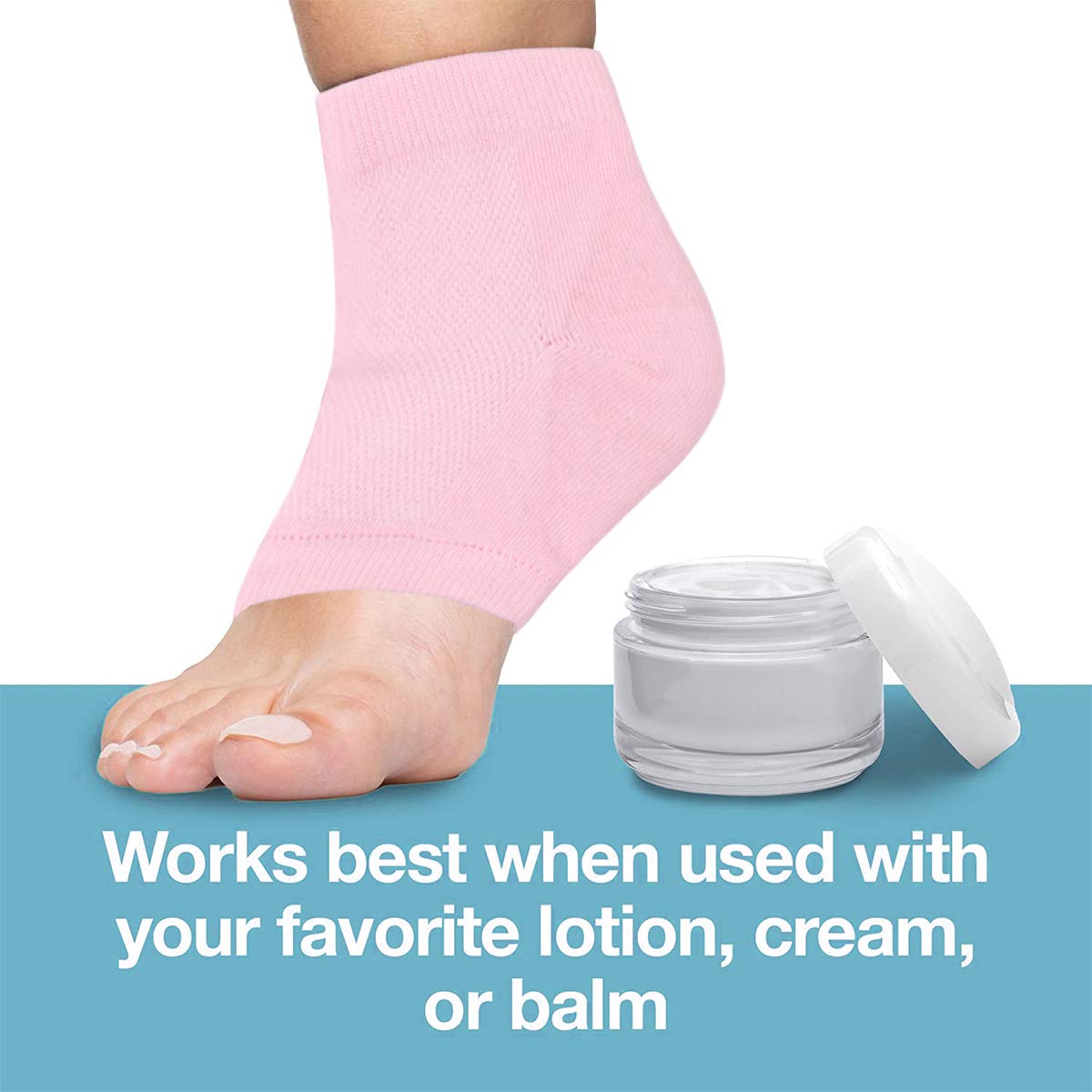 CABAX Heel Moisturizing Socks Open Toe Socks Cracked Gel Heel Socks Foot Toeless Cooling Heel Repair Socks for Women Dry Hard Cracked Feet, 4 Pairs : Beauty