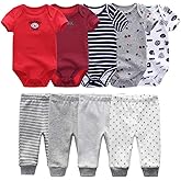 Kiddiezoom Baby Layette Set Baby Boys' 9-Piece Bodysuits Pants Set Toddler Girl Boy Unisex Baby Gift Sets