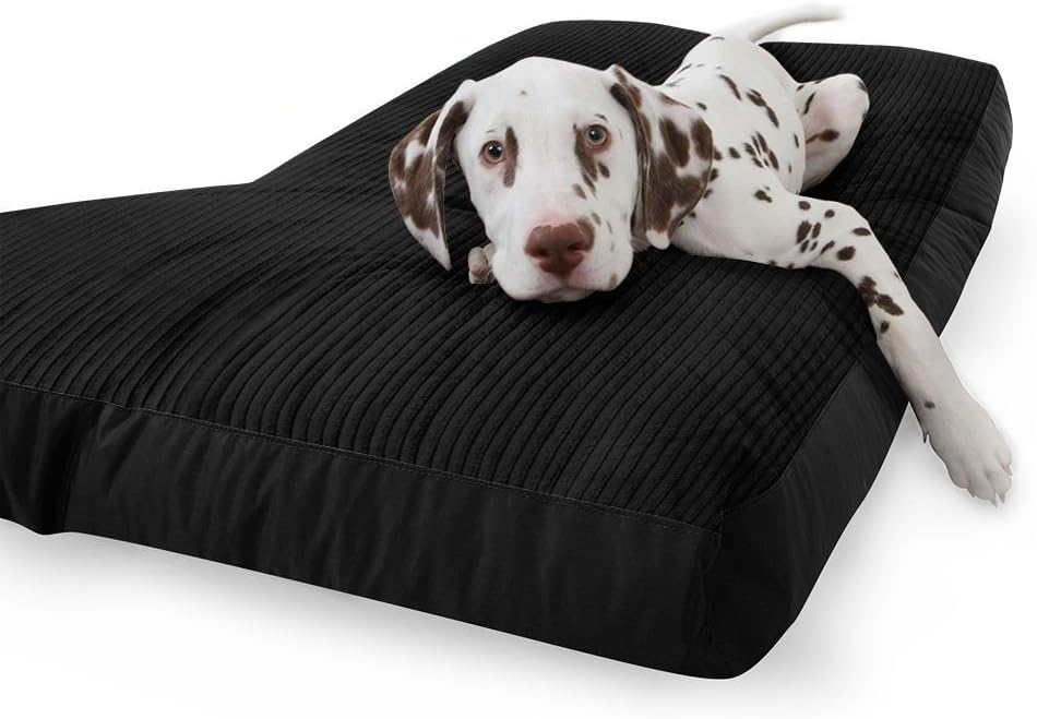 rucomfy Luxury Jumbo Cord Dog Bed, Large, Black