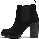 Soda Glove - Ankle Boot w/Lug Sole Elastic Gore and Chunky Heel