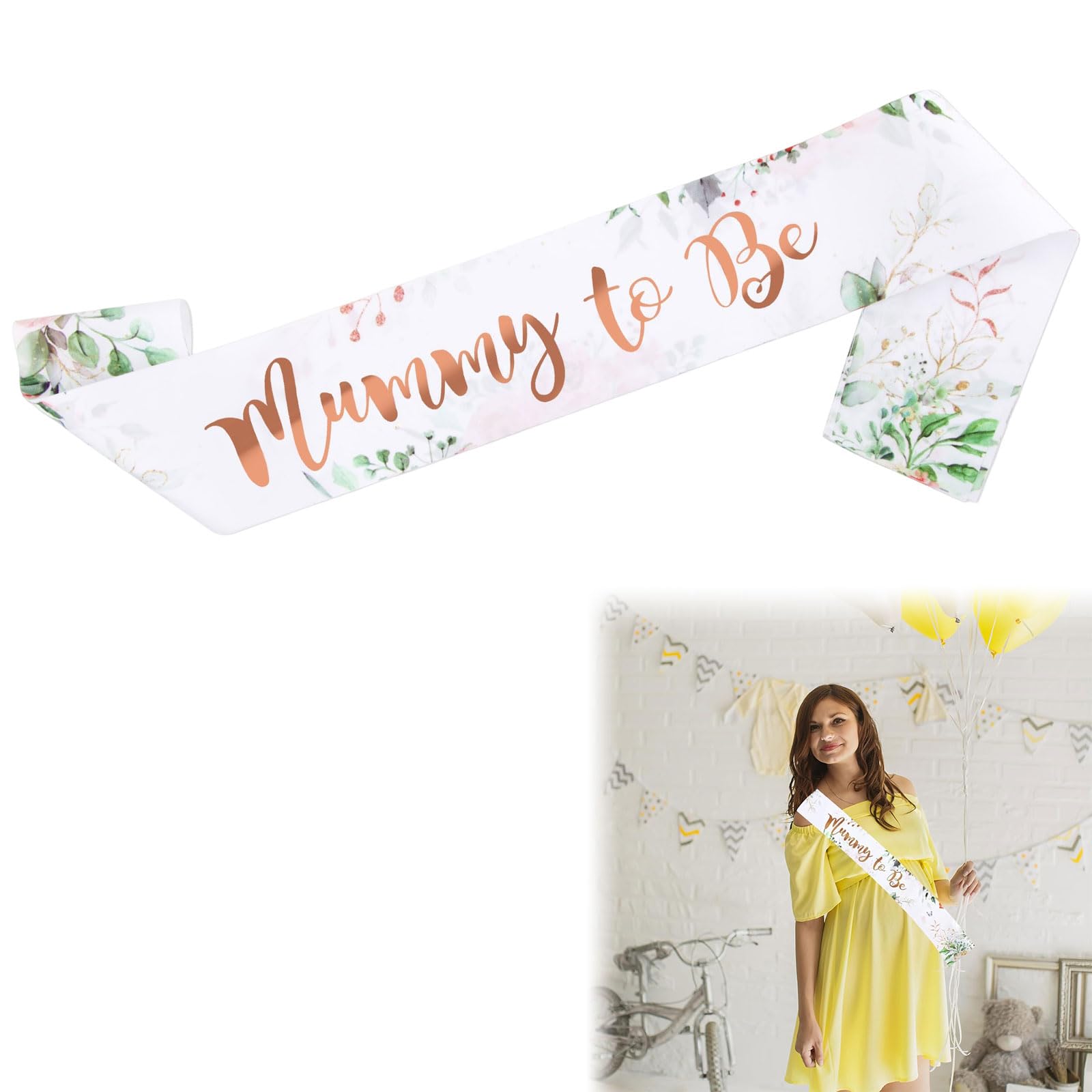 Sage Green Baby Shower Sash,Sage Green Sash for Mum to Be,Elegant & Soft Shoulder Strap with Gold Foil Print,Perfect for Gender Reveal and Baby Shower Party,Mummy to Be Sash Baby Shower