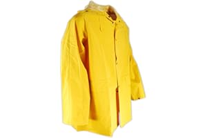 MAGID GLOVE & SAFETY MAGID RainMaster PVC Jacket with Snap Closures, 1 Jacket, Size XXXL, Yellow PVC Shell and Vinyl Lining, HJ7819
