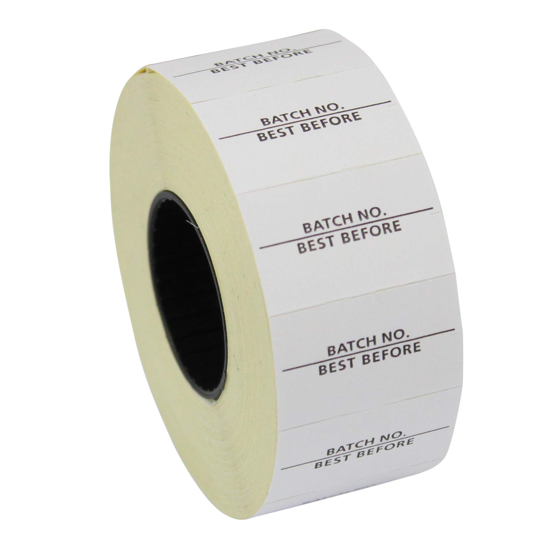 CT7 26mm x 16mm Price Gun Labels - Printed 'Batch No. / Best Before' - 10 Rolls / 10,000 Labels
