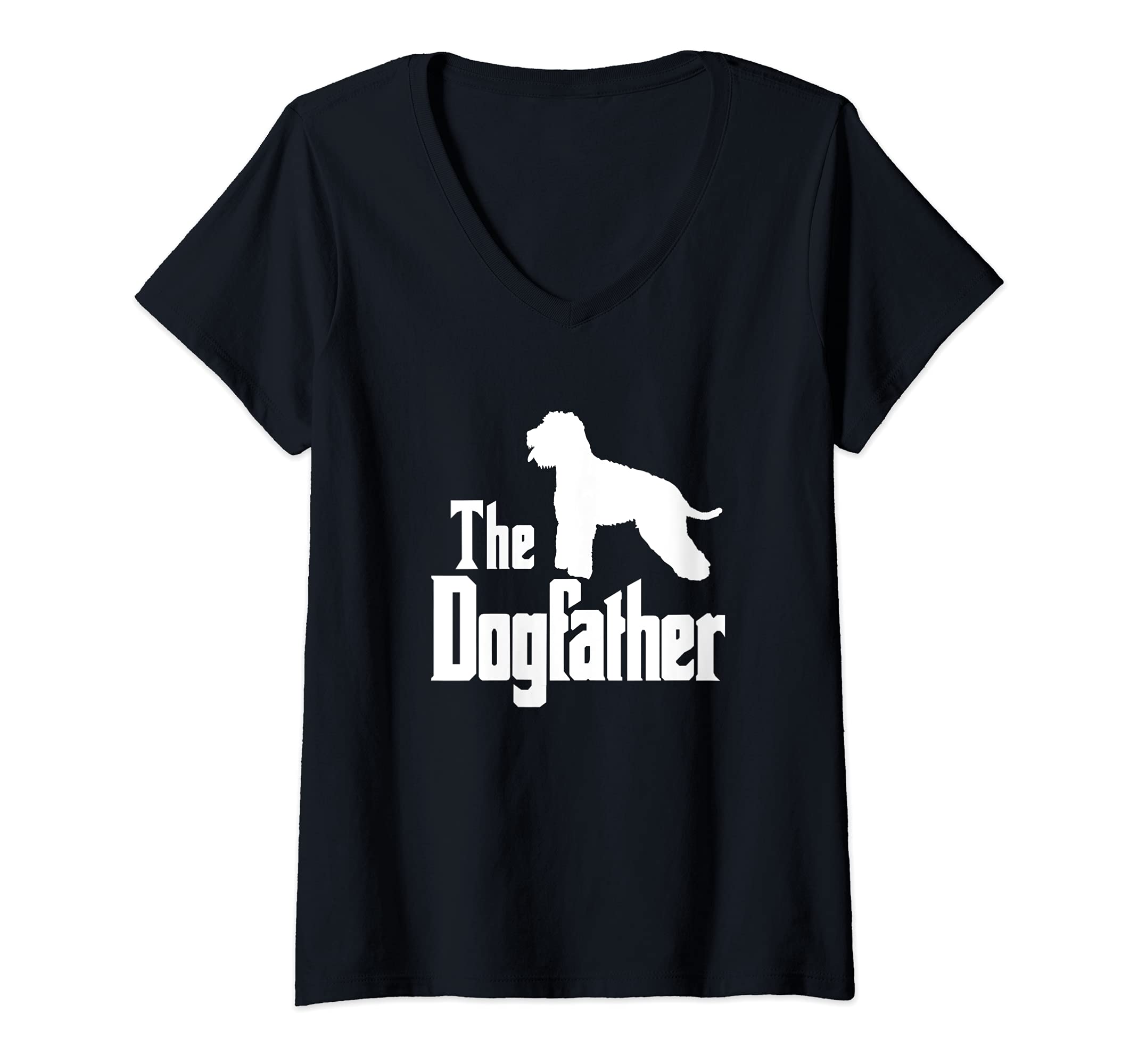 Womens The Dogfather - funny dog gift, funny Lagotto Romagnolo V-Neck T-Shirt