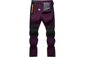 LINLANG EN Women's Snow Ski Pants Fleece Lined Winter Outdoor Waterproof Insulated Warm Softshell Hiking Cargo Pants