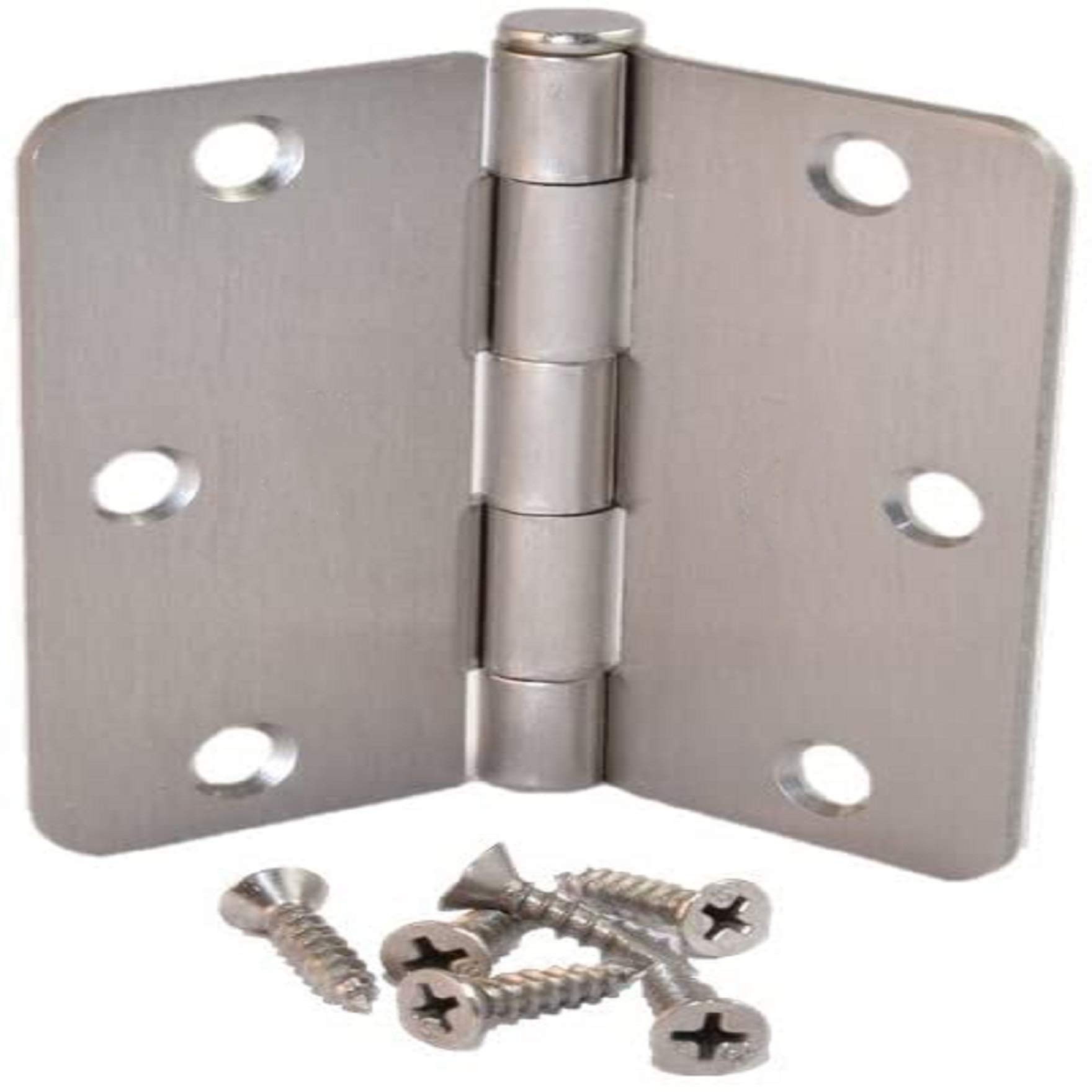 AISENPARTS 90 x 90 mm 3,5 x 3,5 Inch 50 Pcs 30Pcs Satin Nickel Door Hinges Suit Internal with 1.59cm (5/8) Radius Corners 2.2mm Thickness