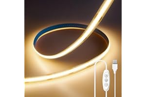 ShineBurky 6.56FT/2M Led Light Strips, Warm White 2700K USB LED Tape Lights, USB 5V 640LEDs High Bright CRI93+ Flexible Dimma