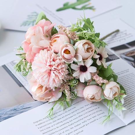 Amazon フェイク牡丹シルクアジサイブーケ 造花の花嫁の花束の結婚式の家の装飾アクセサリー家庭用品シルクアジサイ安い偽の植物 Color Pink 造花 オンライン通販