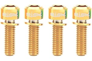 Ti Bolts,HUIOP 4PCS M6×18/20mm Titanium Ti Bolts Screws for MTB Disc Brake Caliper with Adaptor Spacer